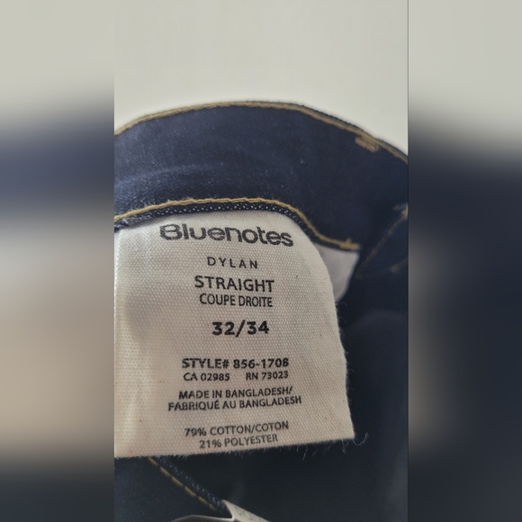 Blue Notes Men's Jeans Size 32x34 Straight Leg Blue Denim Dylan - Picture 9 of 9